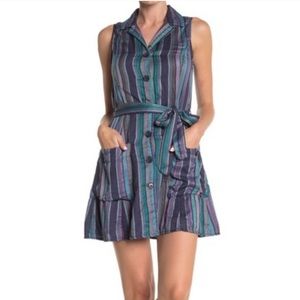 Angie Sleeveless Striped Print Dress
